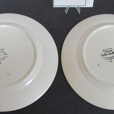 Vintage Vernon Della Robbia Floral Dinner Plates, Metlox, USA