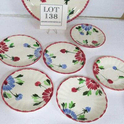 Lot of Vintage Blue Ridge Potteries Dinnerware, Mardi Gras Pattern