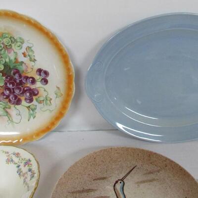 Lot of Vintage Dishes, Lu Ray Platter, Blue Willow Plate, More