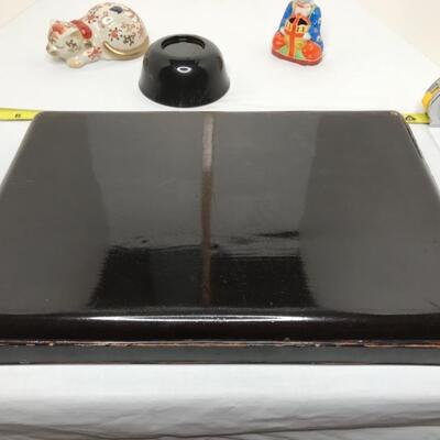 MCM tray and bowl, incense burner Asian design, satsuma porcelain cat