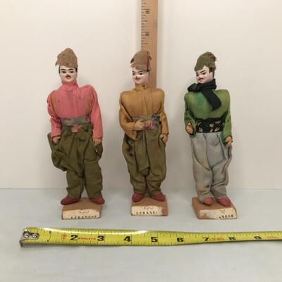 3 Lebanese Dolls Antique 