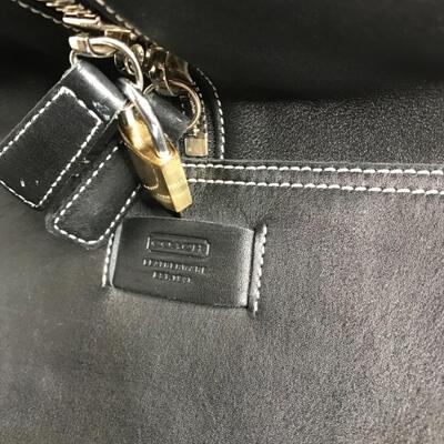 Lightly Used Black Leather Coach Bag
