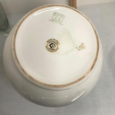Pitcher, glasses, bowl, fleur de le tray and vase 2 heart candy dishes