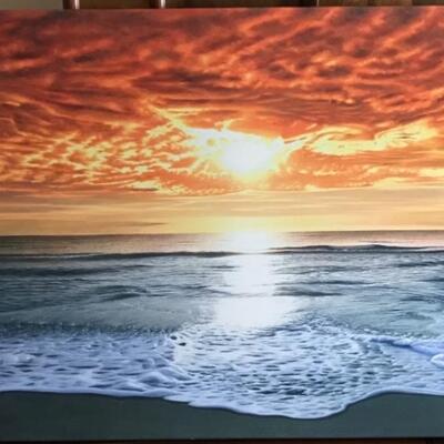 Beautiful Canvas Sunset over the water