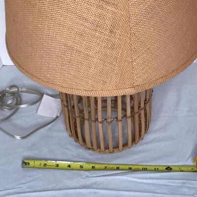 Vintage Bamboo Lamp with Burlap shade