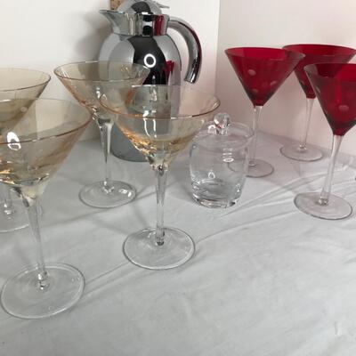 Assorted Glasses, Insulated Pitcher, Crystal Jelly Jar with lid