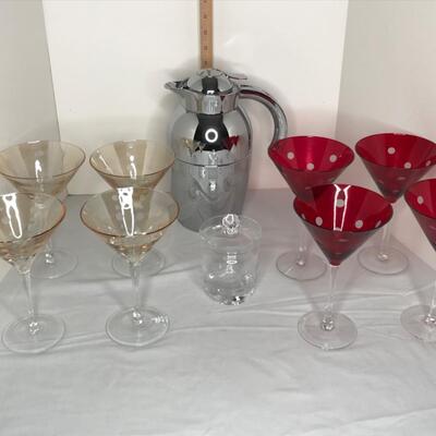 Assorted Glasses, Insulated Pitcher, Crystal Jelly Jar with lid