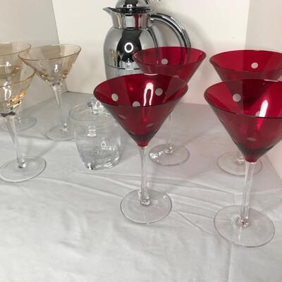 Assorted Glasses, Insulated Pitcher, Crystal Jelly Jar with lid