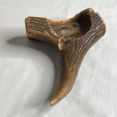 9 PCs  of brass and 1 wooden antler ashtray signed by artist