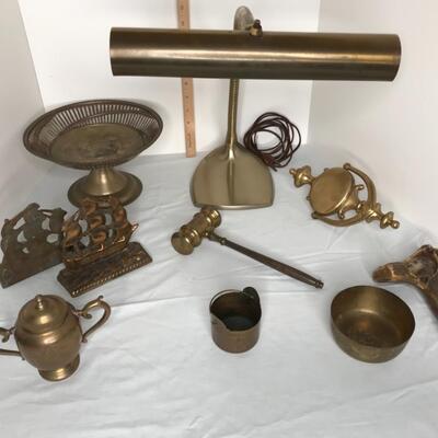 9 PCs  of brass and 1 wooden antler ashtray signed by artist