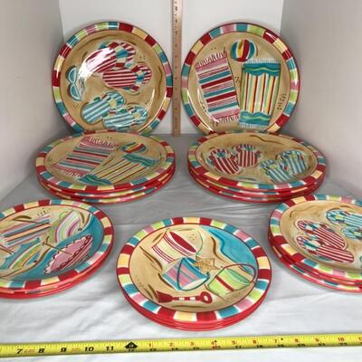 8 plates and 9 salad plates