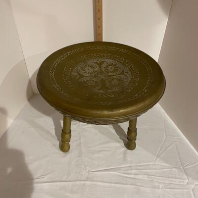Vintage Turkish Foot Stool Brass