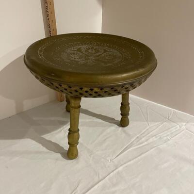 Vintage Turkish Foot Stool Brass