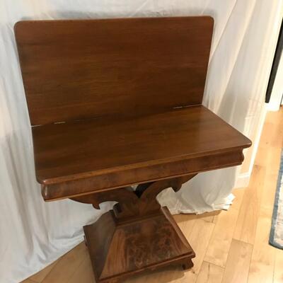 Vintage Regency Tiger Wood Game Table