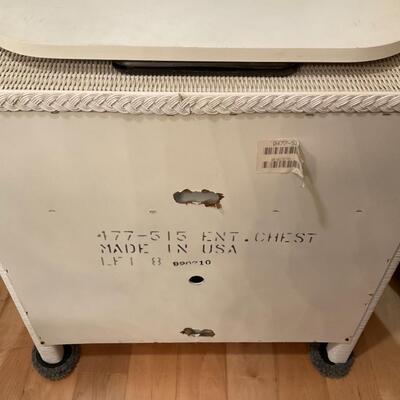 White Wicker TV Stand