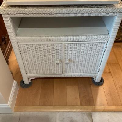 White Wicker TV Stand
