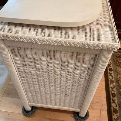 White Wicker TV Stand