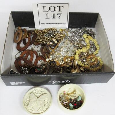 Lot of Costume Jewerly, Chunky Bracelets, Necklaces, Wood Necklace, Earrings, More