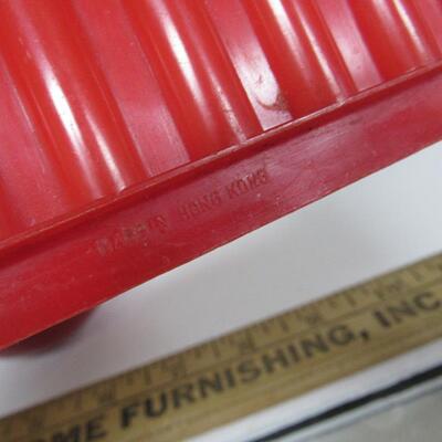 4 Vintage Toy Musical Instruments, Harmonica, Clapper, More