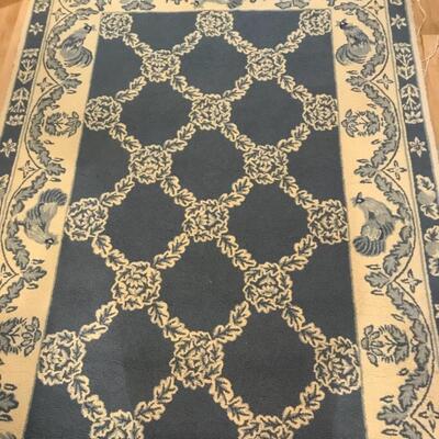 Vintage Pierre Deux 5â€™3â€ x 8â€™3â€ hand hooked Houdan toile print rug