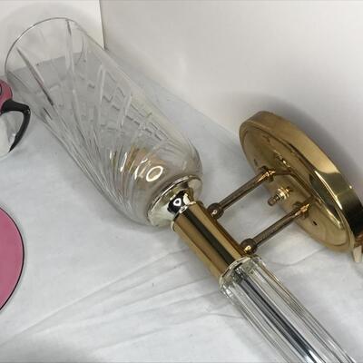 Crystal Sconce, tea set, crystal clock, Asian plate