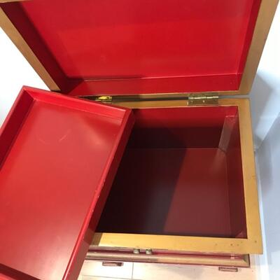 Georgian Furniture Red Chest hand painted