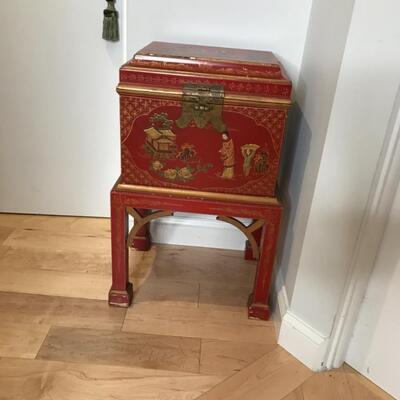 Georgian Furniture Red Chest hand painted