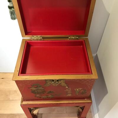 Georgian Furniture Red Chest hand painted