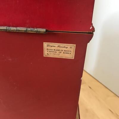 Georgian Furniture Red Chest hand painted