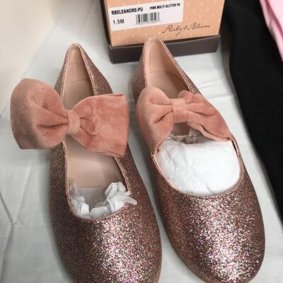 Lot of shoes, leggings and hair bows and bands