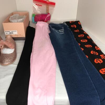 Lot of shoes, leggings and hair bows and bands