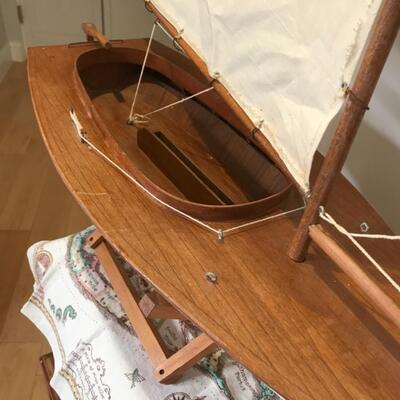 Antique Gaff Rig Wooden Boat