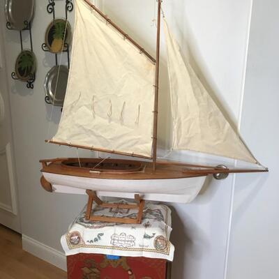 Antique Gaff Rig Wooden Boat