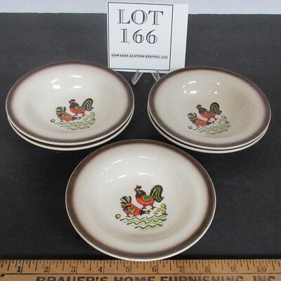 Vintage Metlox Red Rooster Bowls