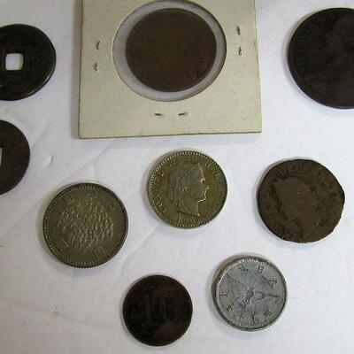 Lot of Old foreign Coins, Canadian Large Cent, 1861 Britt Penny, Switzerland 1961, More