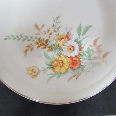 Vintage Edwin Knowles China Floral Platter, 13 1/2"