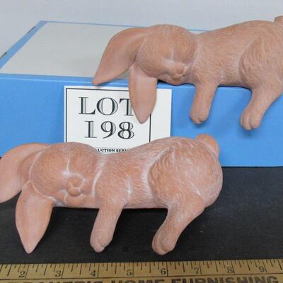 Whimsical Unglazed Rabbit Shelf Sitters