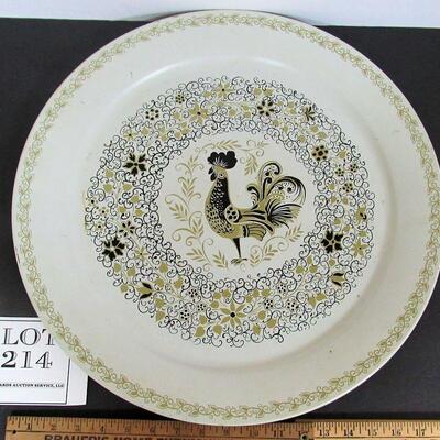 Huge 18" Service Tray, Metal, Rooster Theme