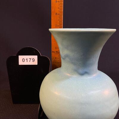 Van Briggle Flare-Lipped Vase in turquoise 6 1/2" tall