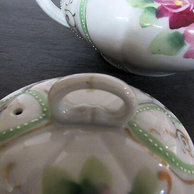 Vintage Hand Painted Squat Teapot