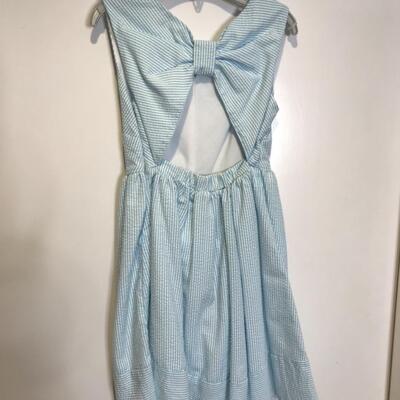 Girlâ€™s blue and white sundress