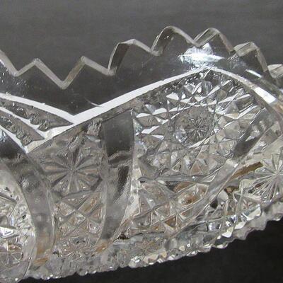3 Vintage Pressed Glass Dishes, Large Bowl and 2 Smaller Oblongs