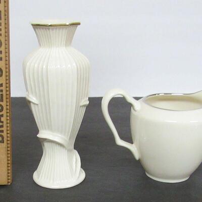 Vintage Lenox Iris Bud Vase and Creamer