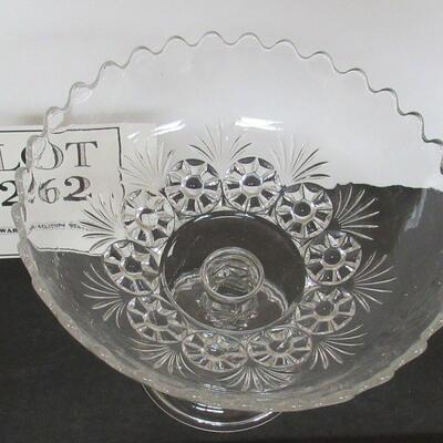 Large Vintage Pattern Glass Compote, Unknown Pattern Name