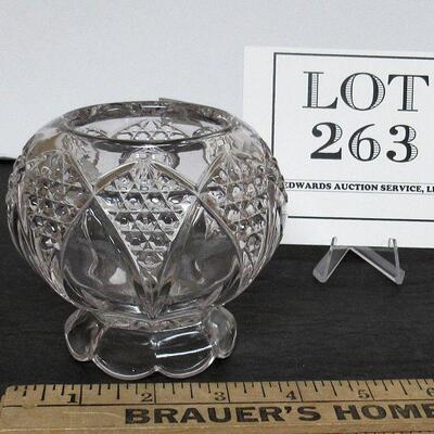 Small Pattern Glass Rose Bowl, Pattern Unknown