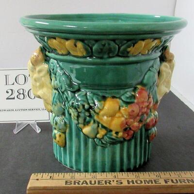 Large Planter With Fruits and Rams Heads