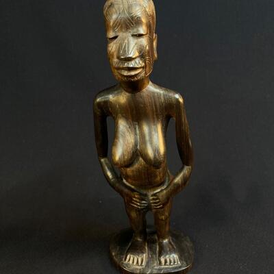 Female African Nude Carving w Peaceful Face