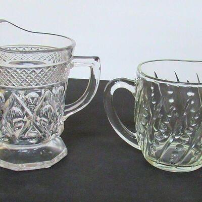 Vintage Imperial Cape Cod and Anchor Hocking Beaded Bar Milk Pitchers