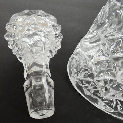 Vintage Tall Heavy Fancy Glass Decanter