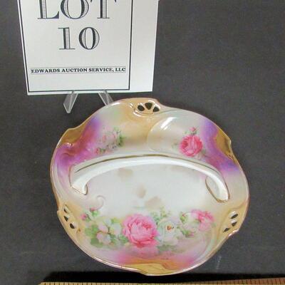 Floral Theme Small Handled Nappy